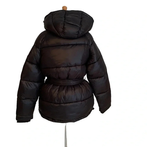 Toboggan Canada Mia Puffer Belted Coat with Removable Hood Black Size XL NWT - Picture 5 of 16